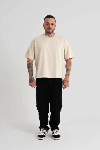 ￼Camiseta Heavy oversized Boxy - Marfim