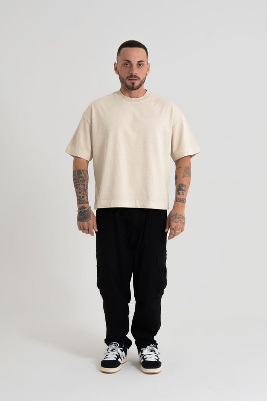 ￼Camiseta Heavy oversized Boxy - Marfim