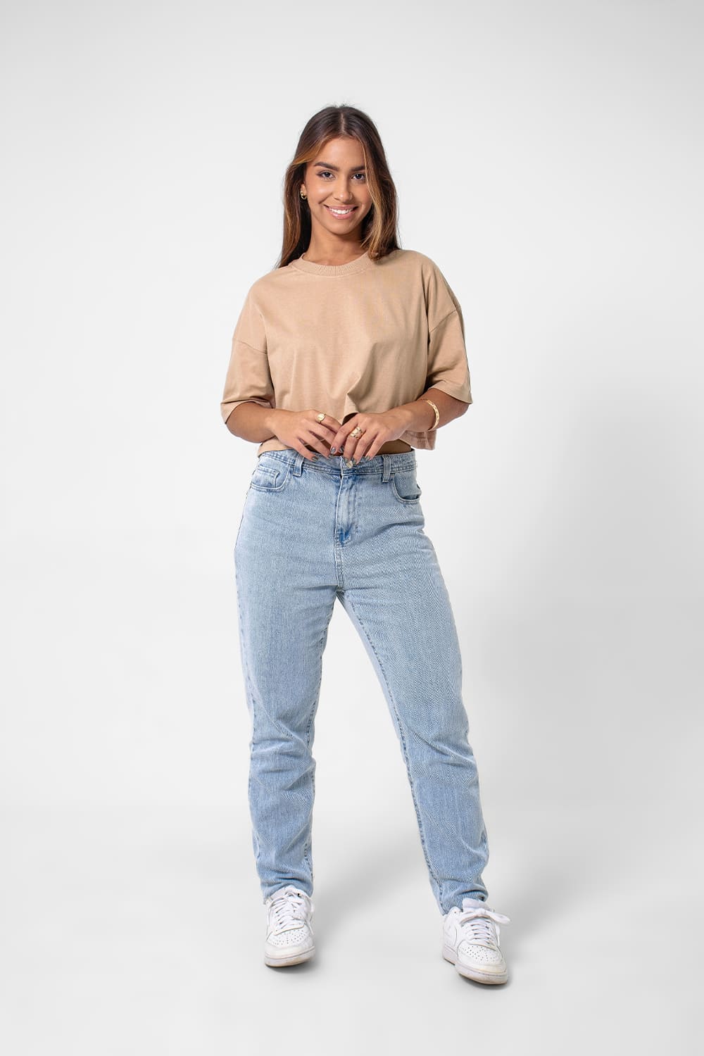 Cropped feminino basic streetwear - Bege