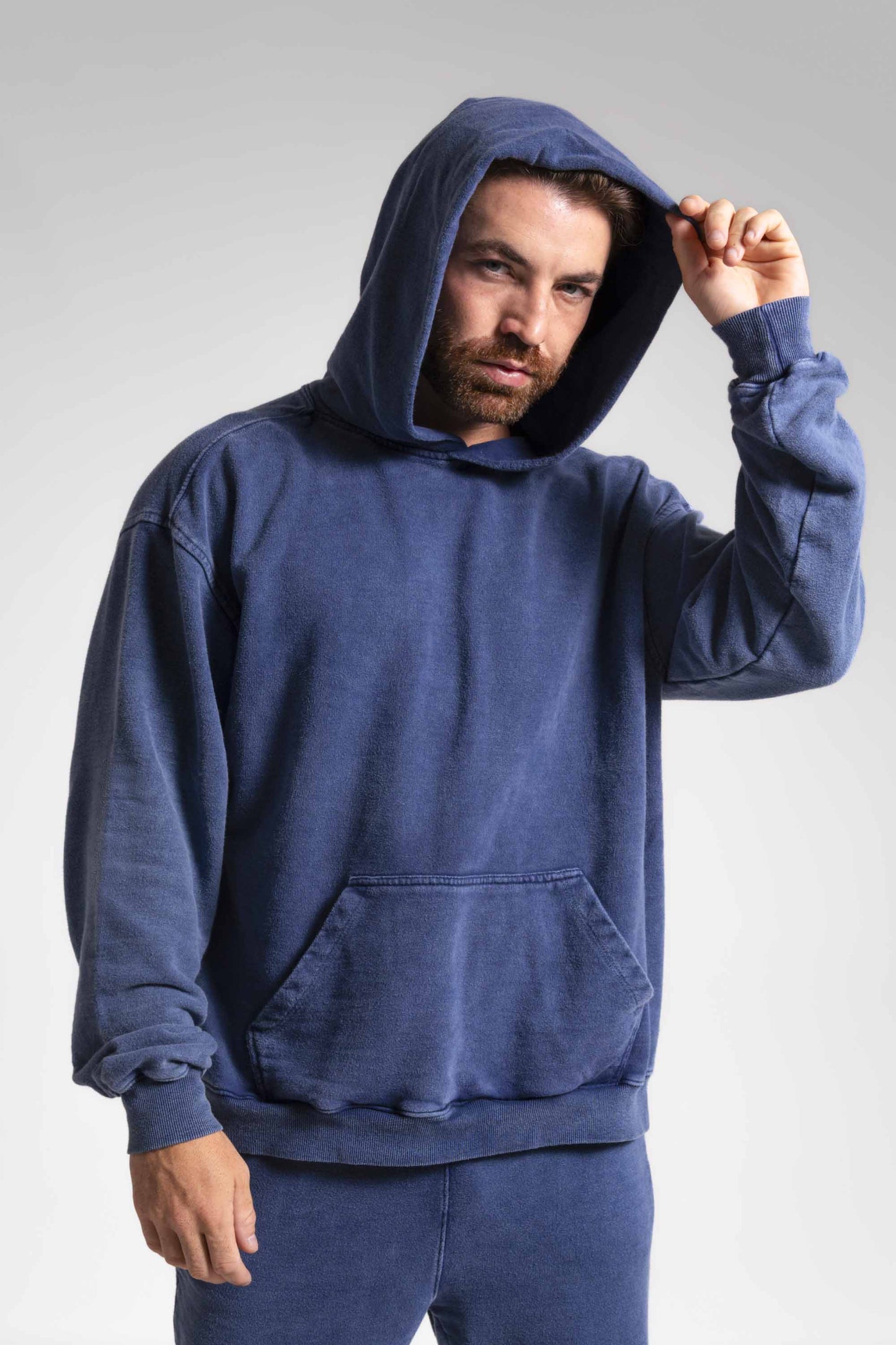 Conjunto Agasalho Moletinho Oversized - Azul Marmorizado