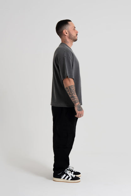 ￼Camiseta Heavy oversized Boxy - Chumbo