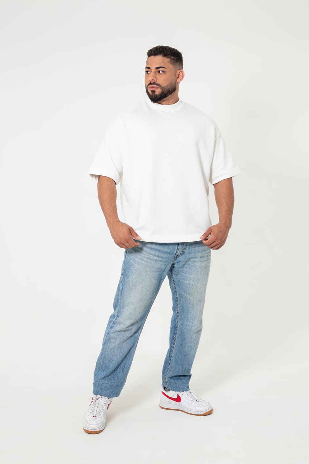 Camiseta Oversized Moletom - off white