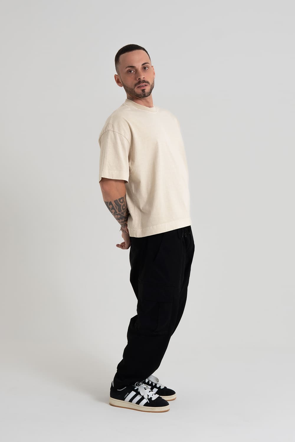 ￼Camiseta Heavy oversized Boxy - Marfim