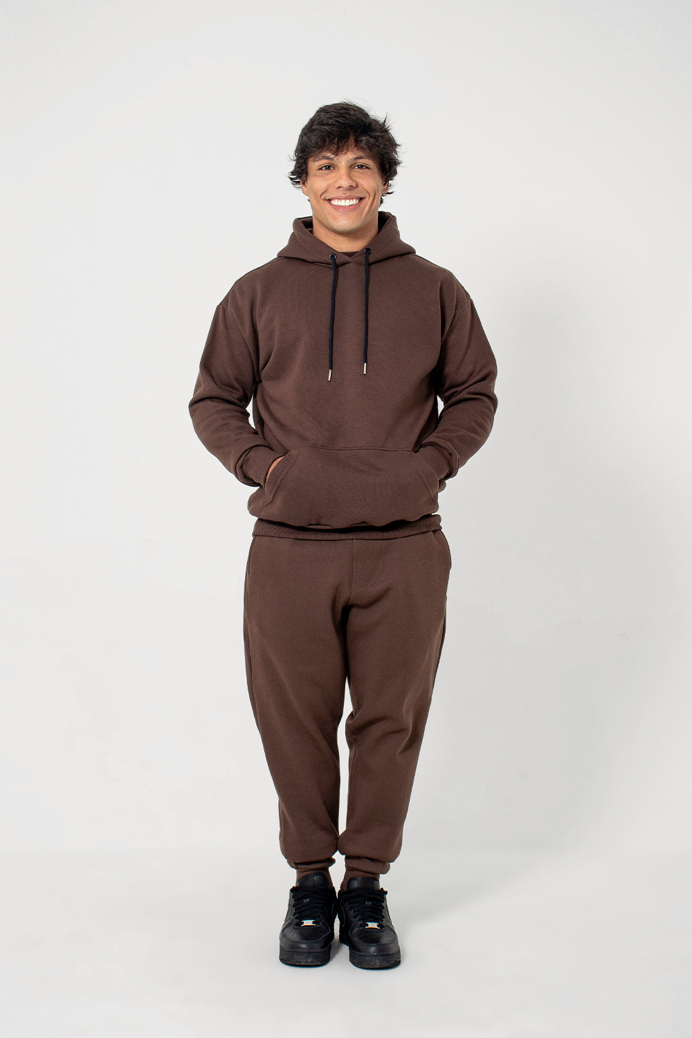 Moletom canguru 3 cabos - marrom