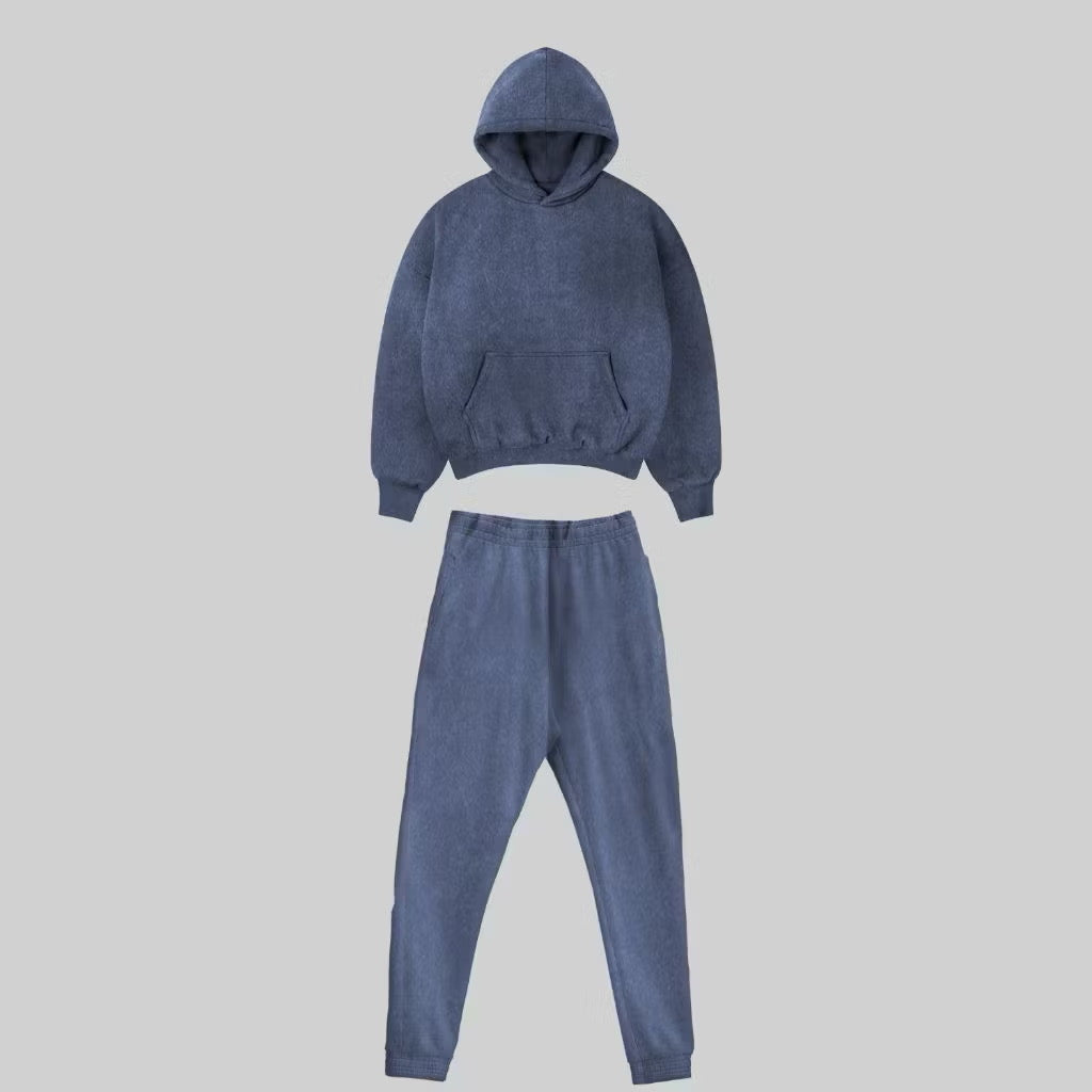 Conjunto Agasalho Moletinho Oversized - Azul Marmorizado