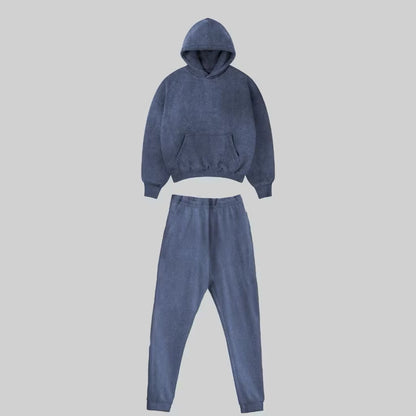 Conjunto Agasalho Moletinho Oversized - Azul Marmorizado