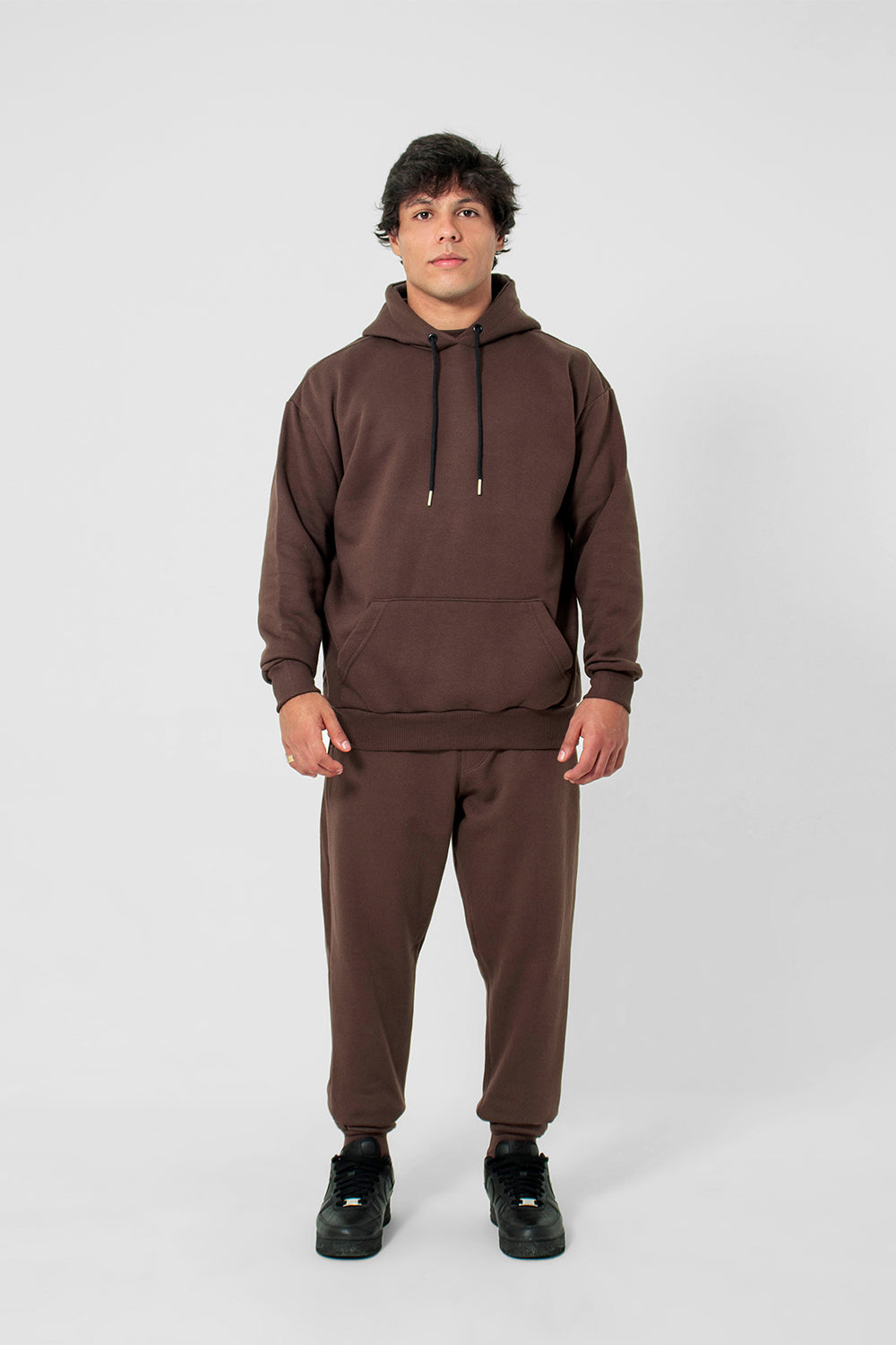 Moletom canguru 3 cabos - marrom