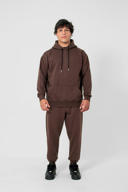 Moletom canguru 3 cabos - marrom