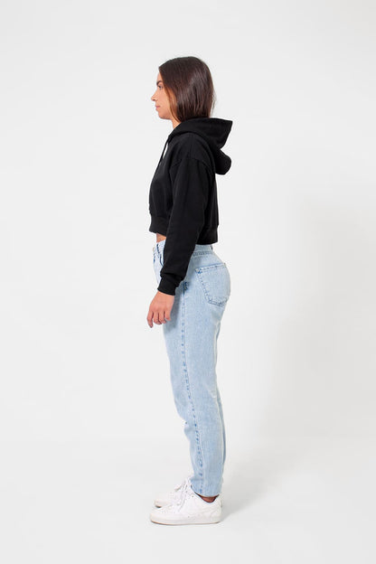 Cropped Moletom feminino 2 Cabos - Preto