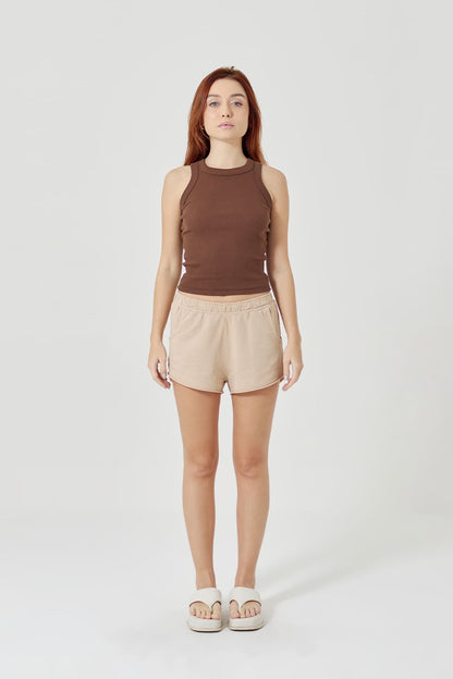 Regata canelada feminina - marrom