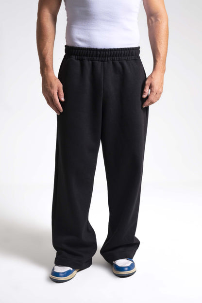 Calça Moletom Oversized Premium 3 Cabos - Preto