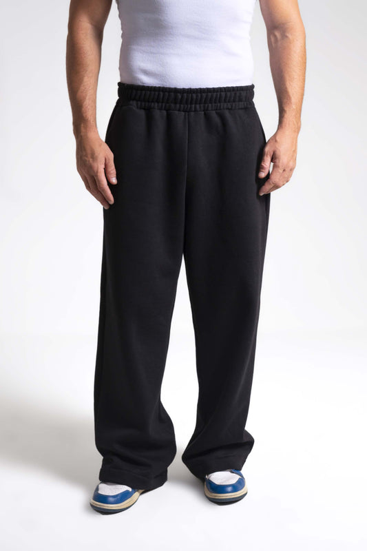 Calça Moletom Oversized Premium 3 Cabos - Preto