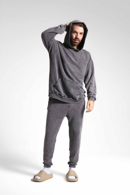 Calça Moletinho Casual  - Preto Marmorizado
