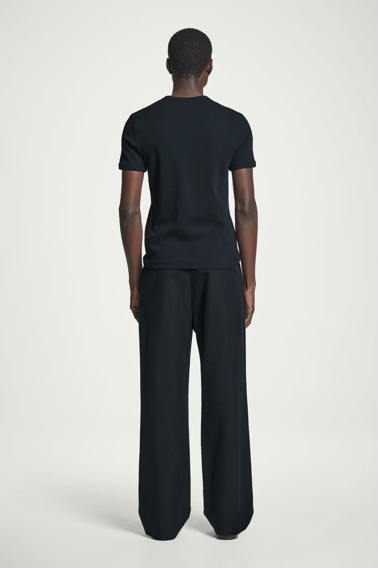 Camiseta canelada slim - preto