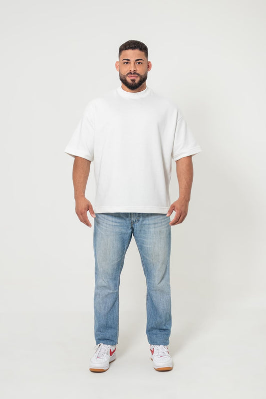 Camiseta Oversized Moletom - off white