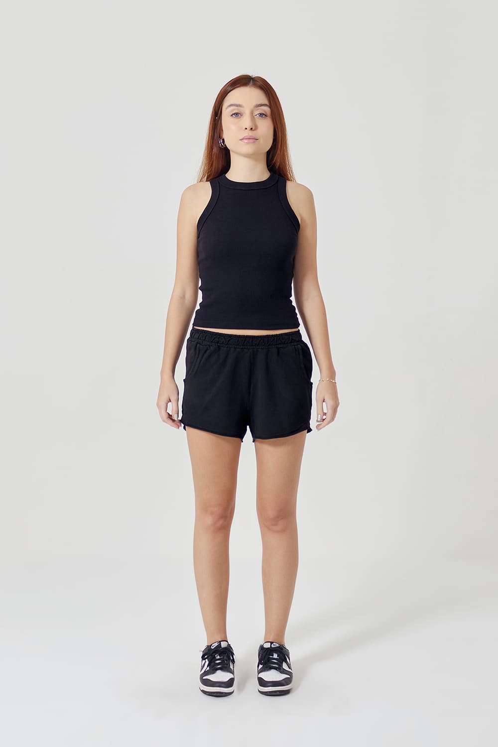 Regata canelada feminina - preto