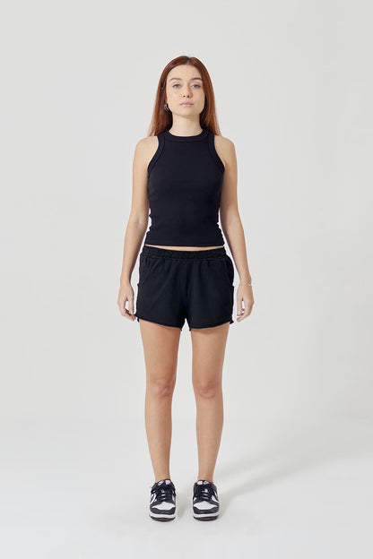 Regata canelada feminina - preto