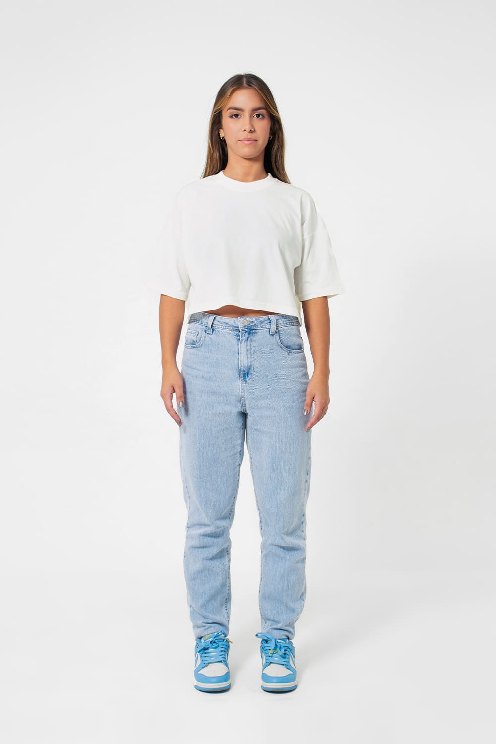 Cropped feminino basic streetwear - off white