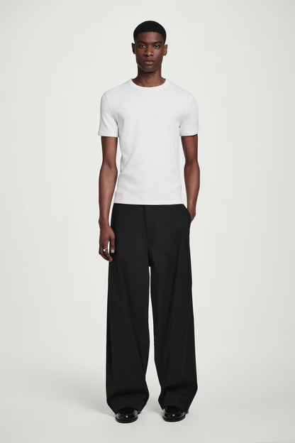Camiseta canelada slim - branco