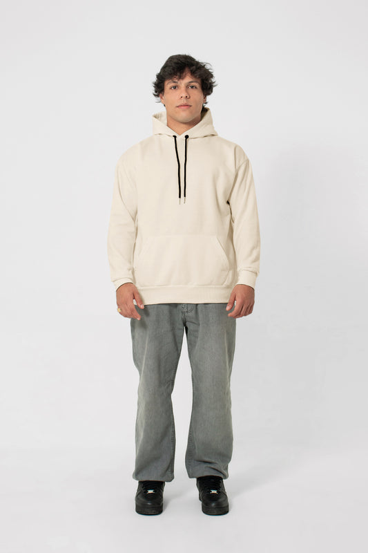 Moletom canguru 3 cabos - creme