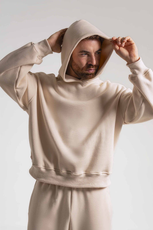 Moletom Oversized Boxy Premium 3 Cabos - Creme