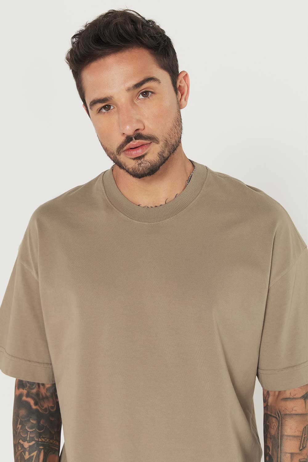 Camiseta Heavy Oversized - Bege