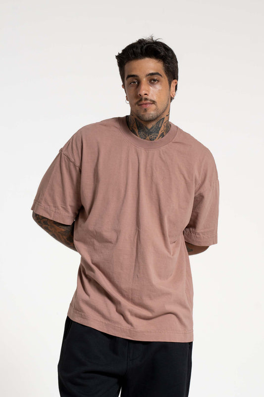 Camiseta Heavy oversized - mocha mousse