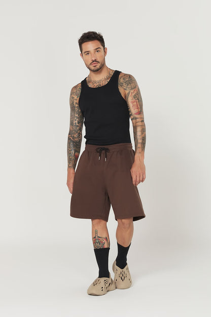 Bermuda Moletom Streetwear  - Marrom