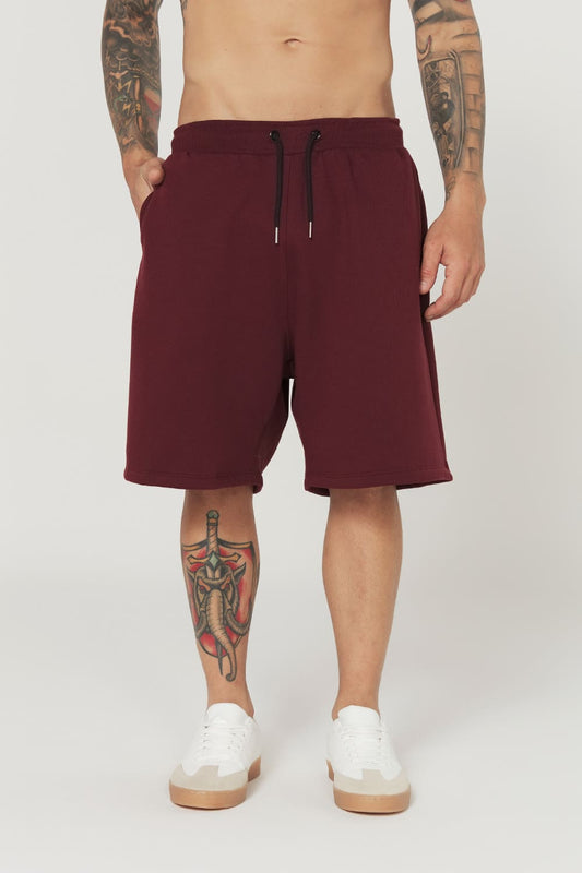 Bermuda Moletom Streetwear  - Bordô