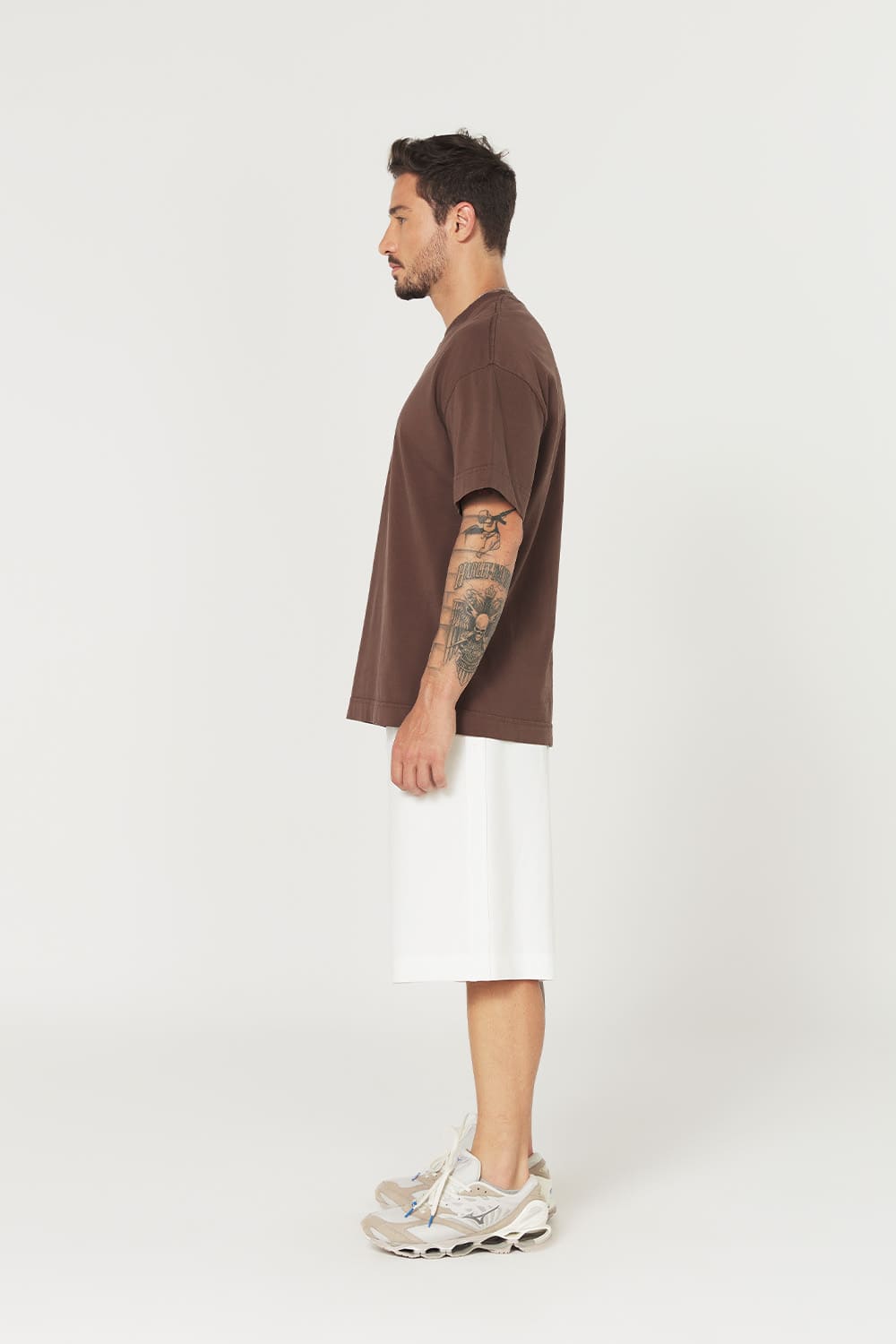 Camiseta Heavy Oversized - marrom café
