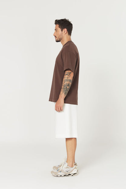 Camiseta Heavy Oversized - marrom café