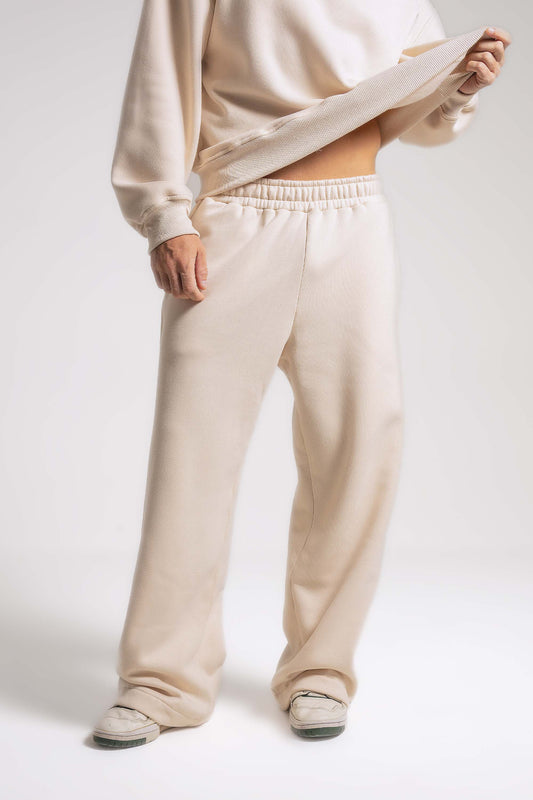 Calça Moletom Oversized Premium 3 Cabos - creme