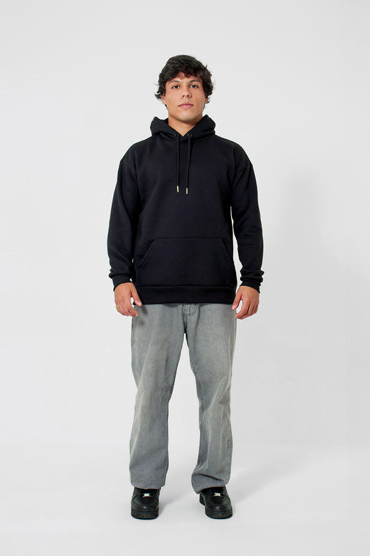 Moletom canguru 2 cabos - preto