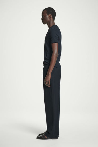 Camiseta canelada slim - preto