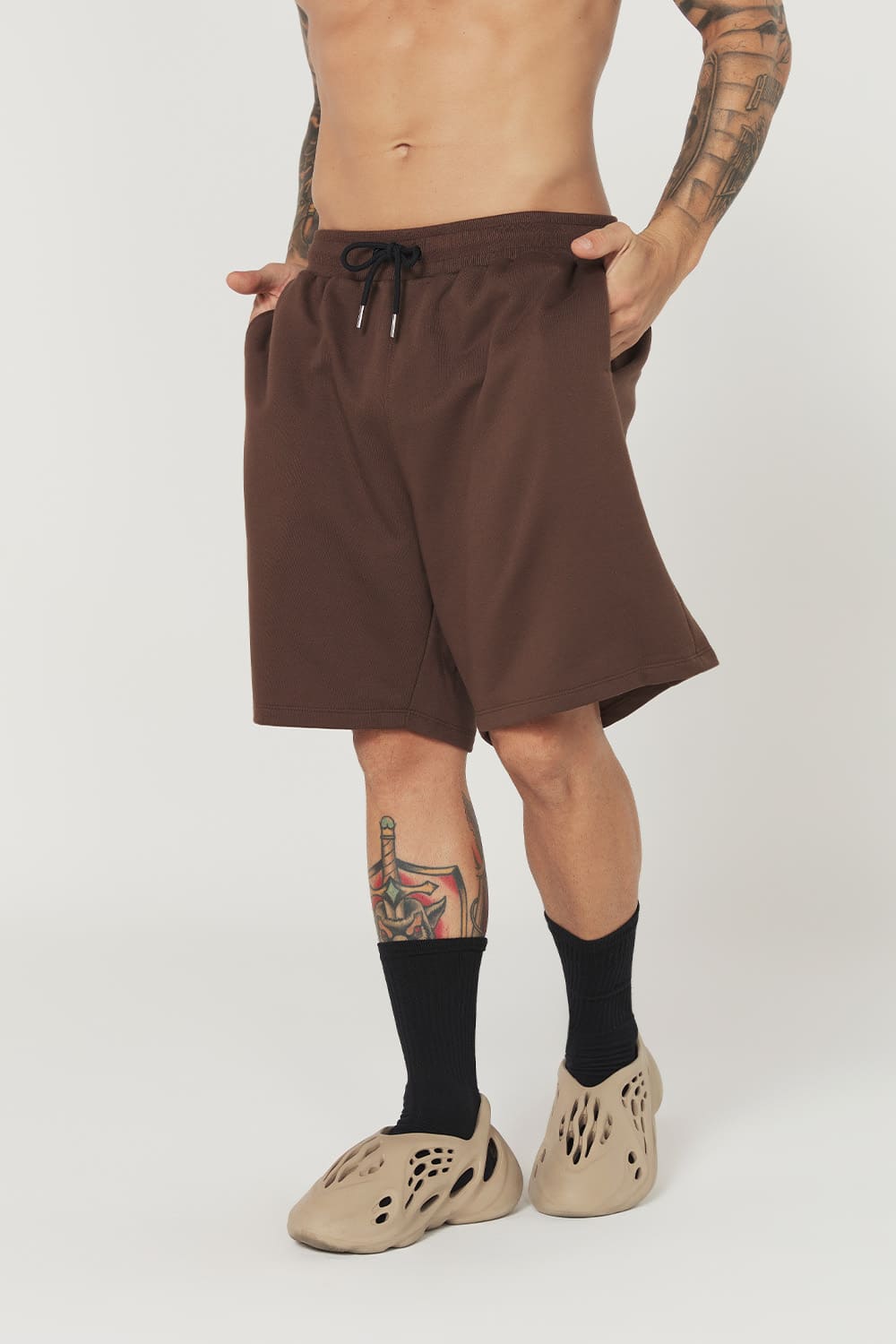 Bermuda Moletom Streetwear  - Marrom