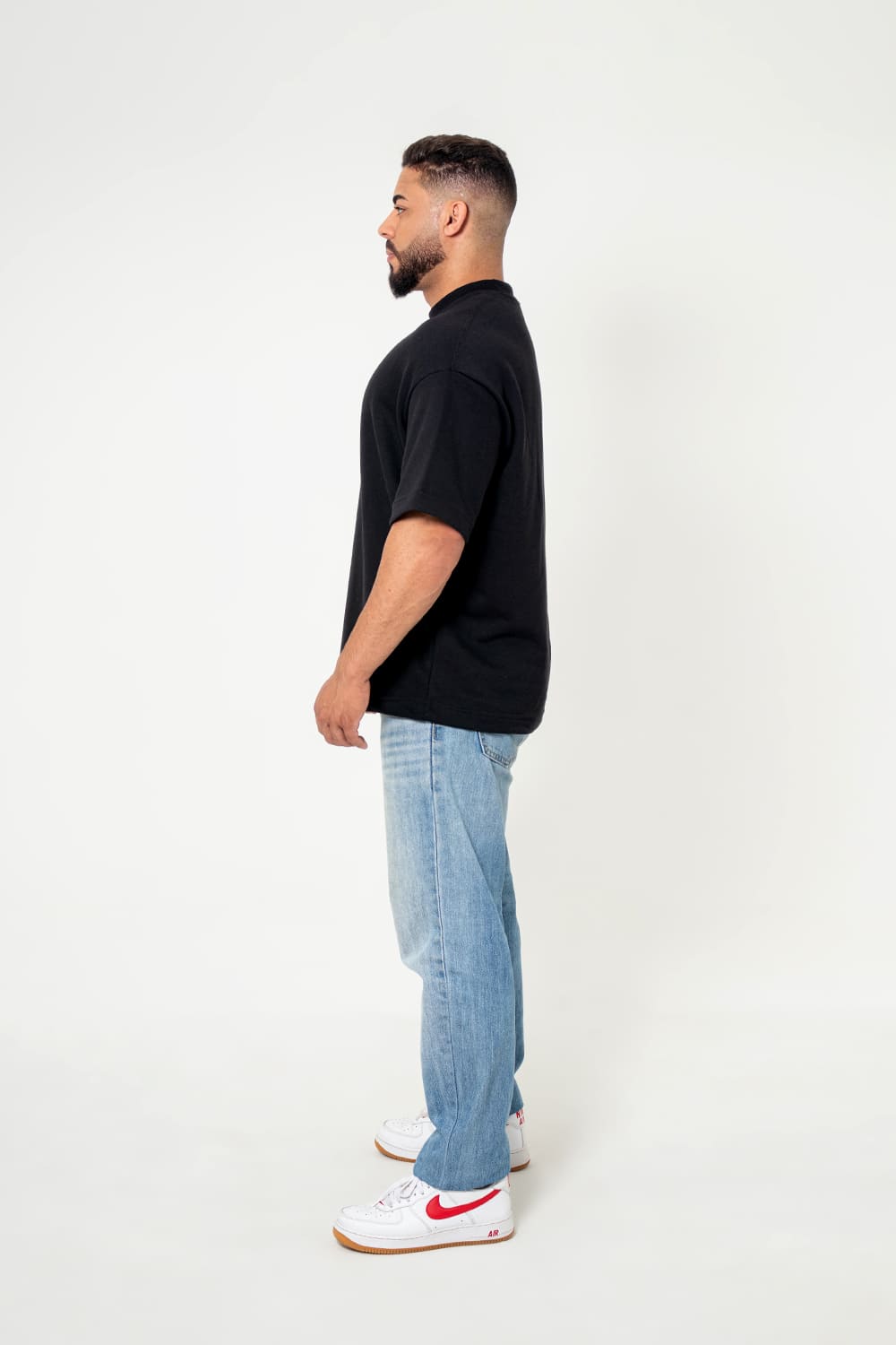 Camiseta Oversized Moletom - preto