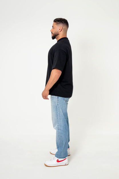 Camiseta Oversized Moletom - preto