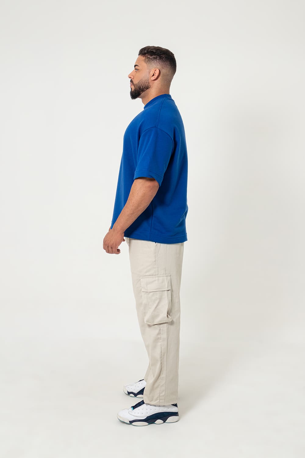 Camiseta Oversized Moletom - azul