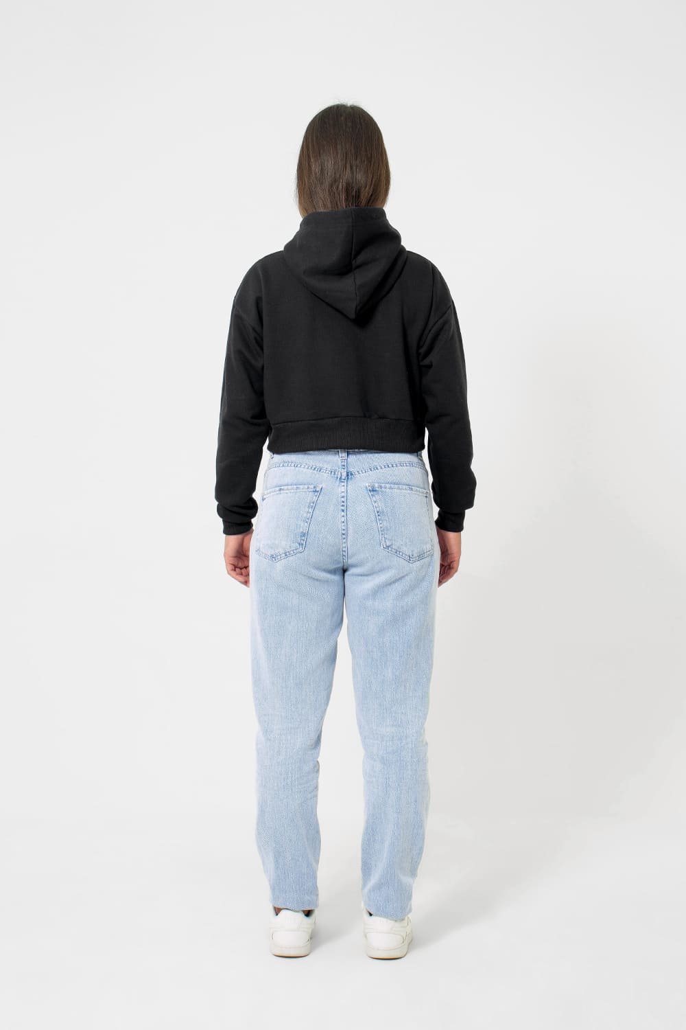 Cropped Moletom feminino 2 Cabos - Preto