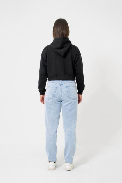 Cropped Moletom feminino 2 Cabos - Preto