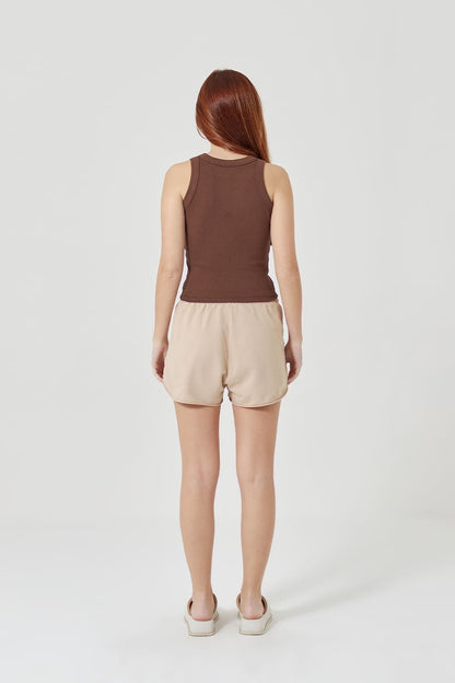 Regata canelada feminina - marrom