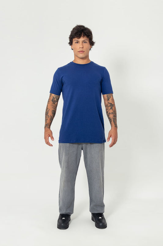 Camiseta slim Cotton - azul marinho