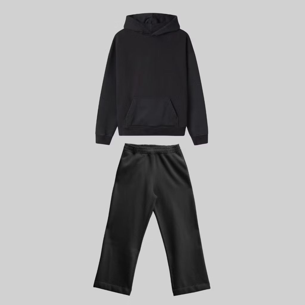 Conjunto moletom Heavy Boxy Oversized - preto