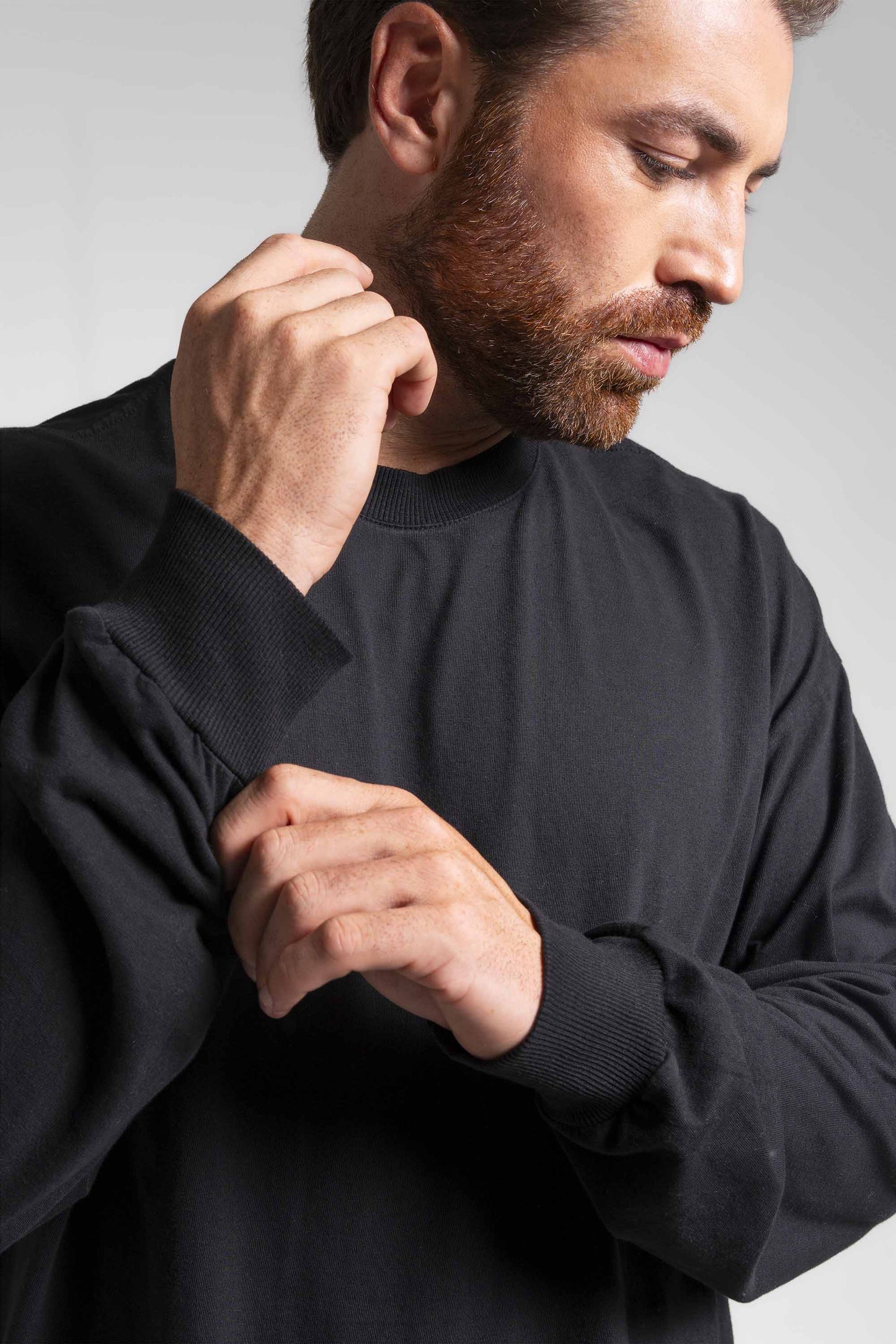 Camiseta manga longa Heavy Oversized - preto