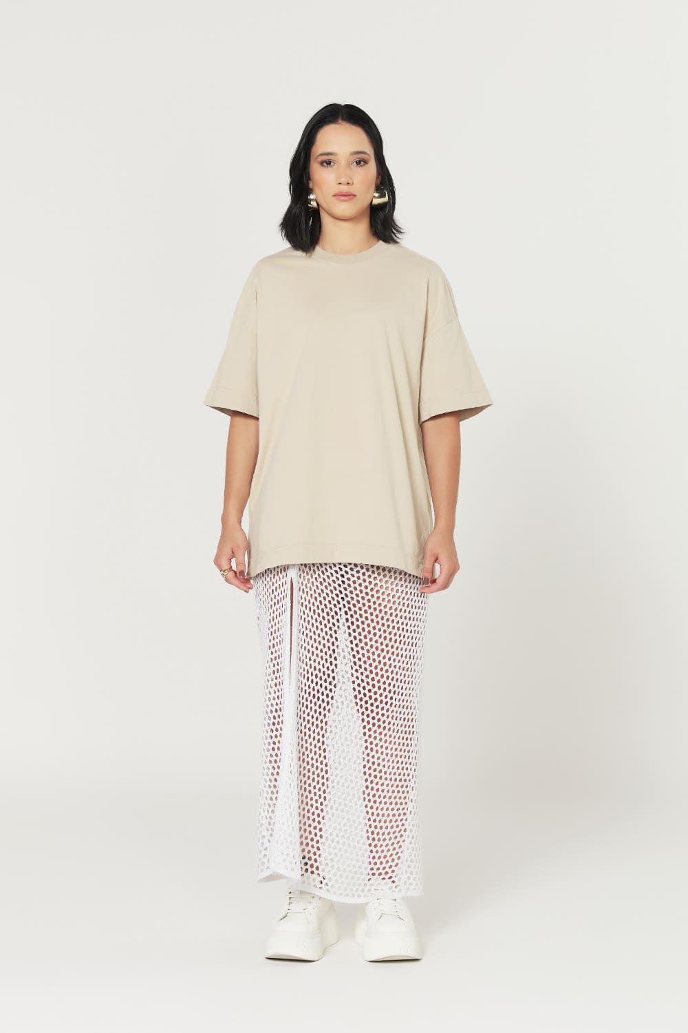 Camiseta Heavy Oversized - areia