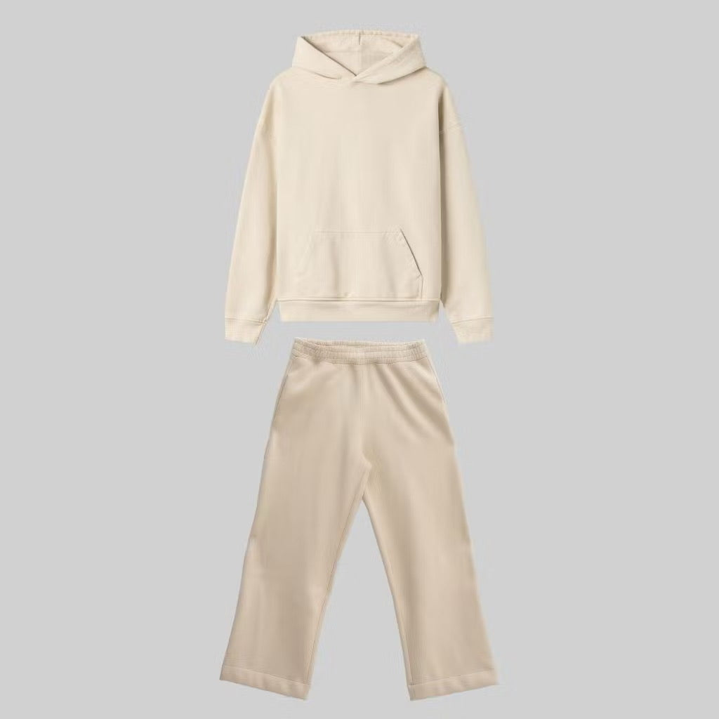 Conjunto moletom Heavy Boxy Oversized - creme