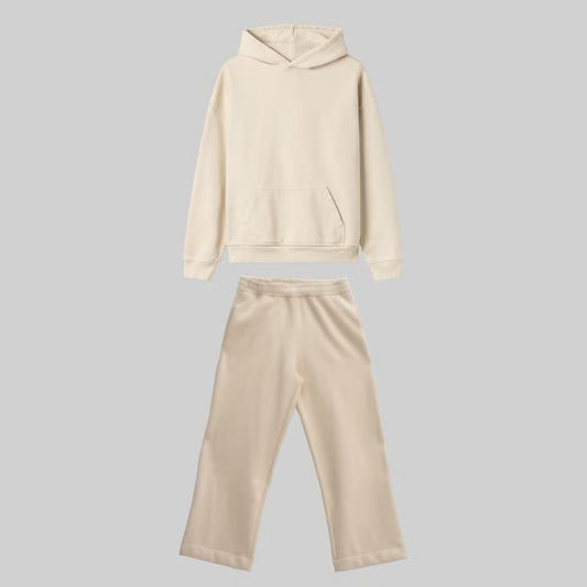 Conjunto moletom Heavy Boxy Oversized - creme