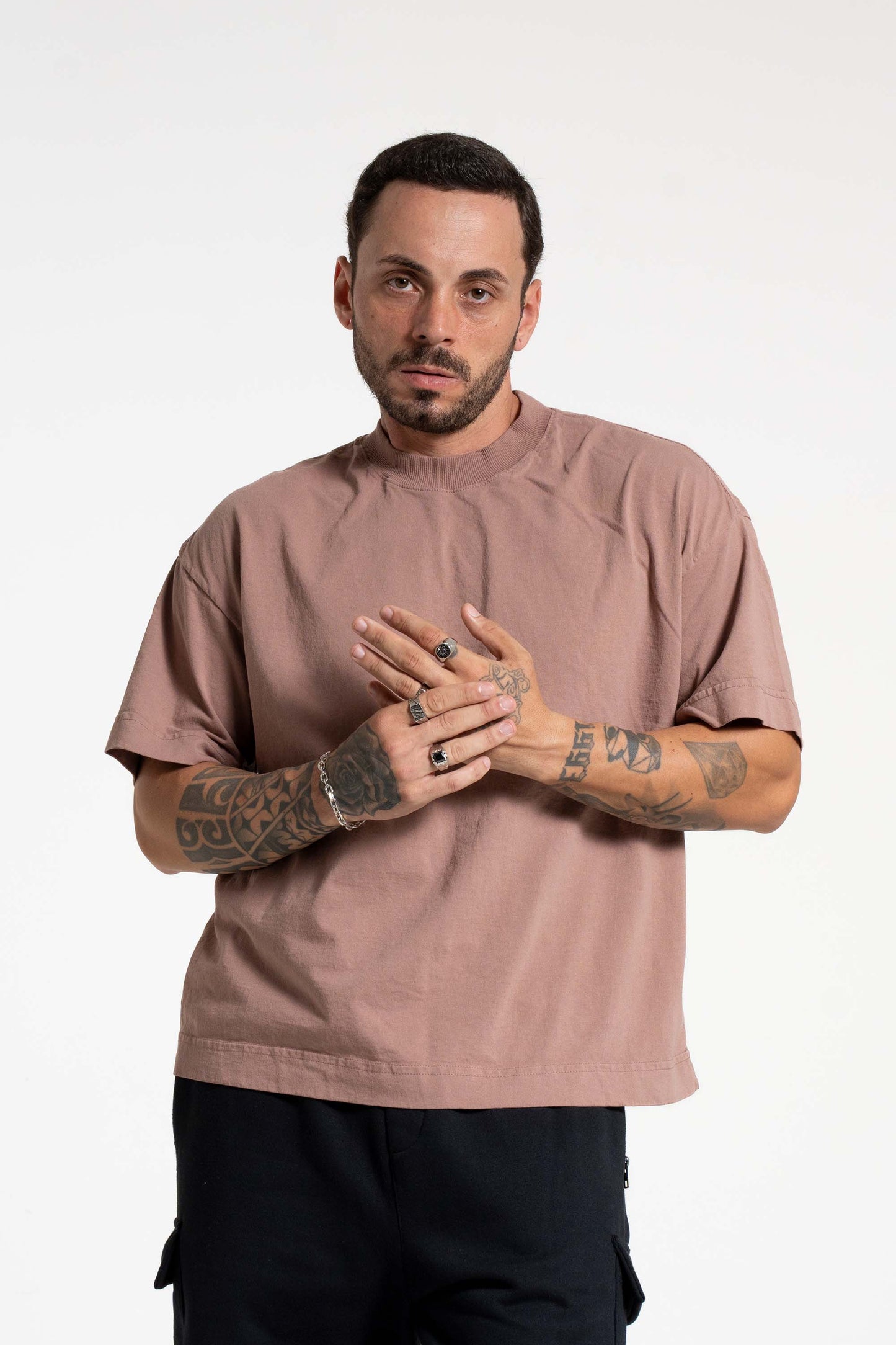 Camiseta heavy oversized boxy - mocha mousse