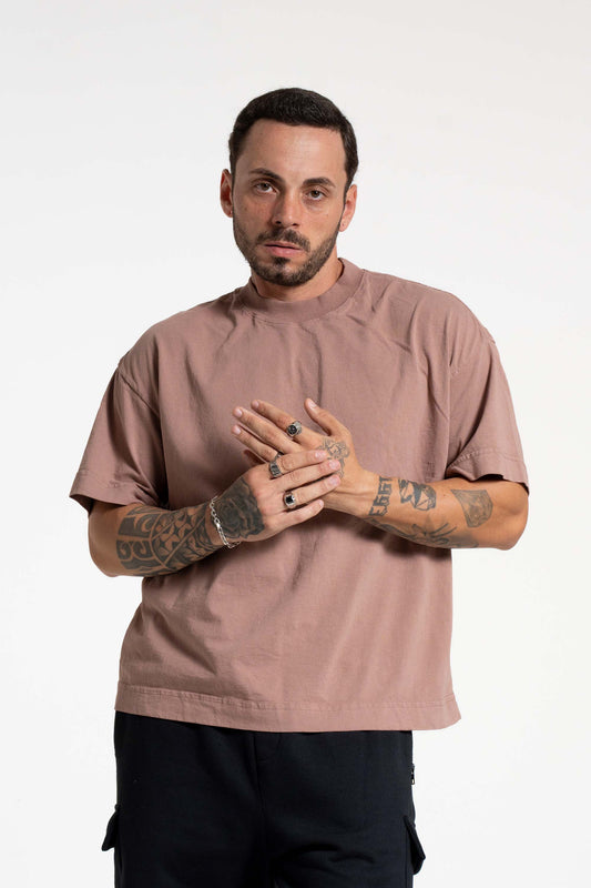 Camiseta heavy oversized boxy - mocha mousse