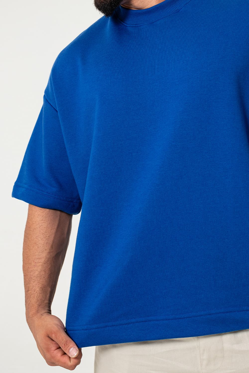 Camiseta Oversized Moletom - azul